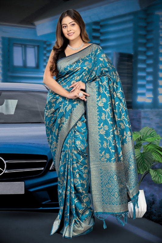 Stunning Matka Jaal Silk Saree